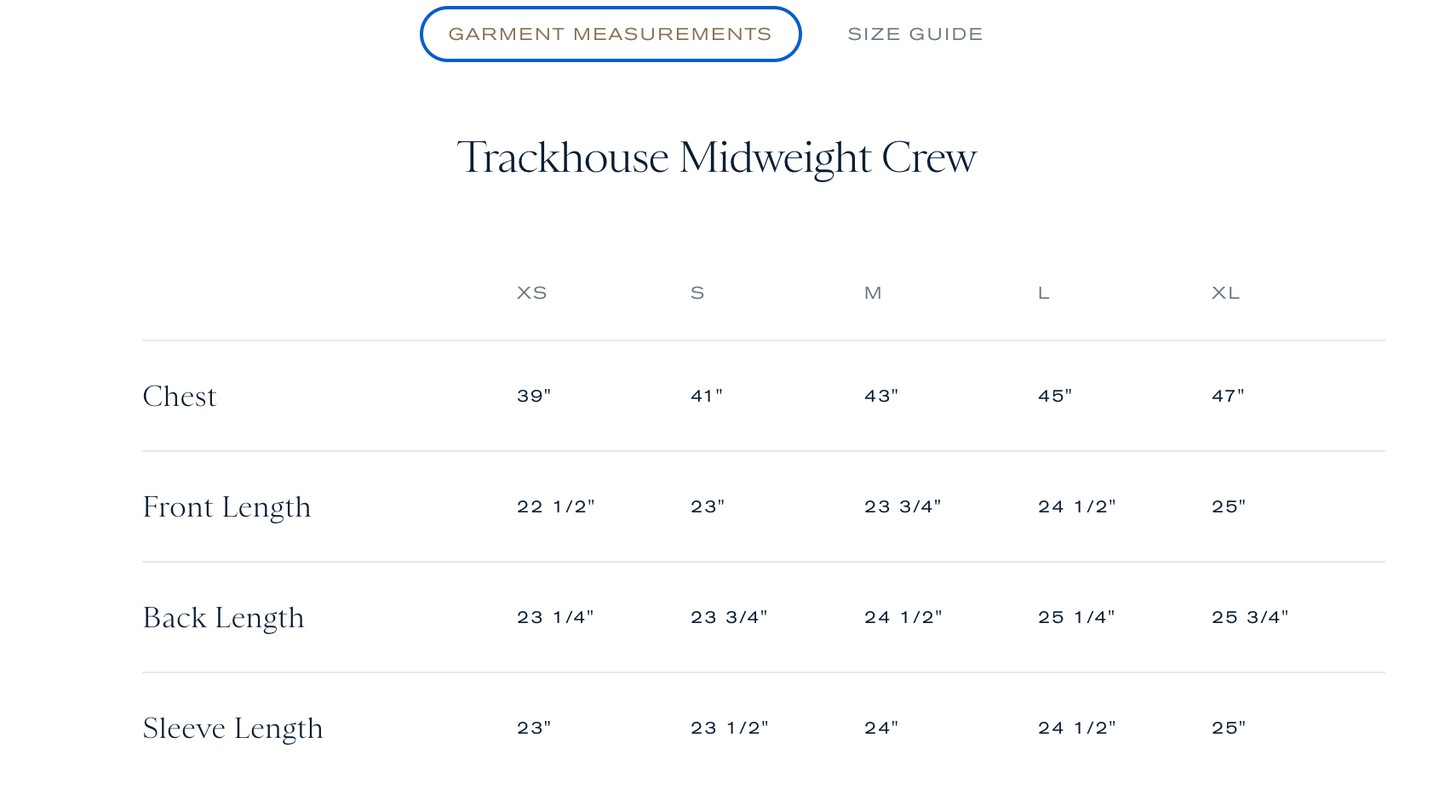 Men's Sizing Chart